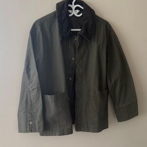 Old Navy Dark Olive Utility Field Jacket with Corduroy Collar